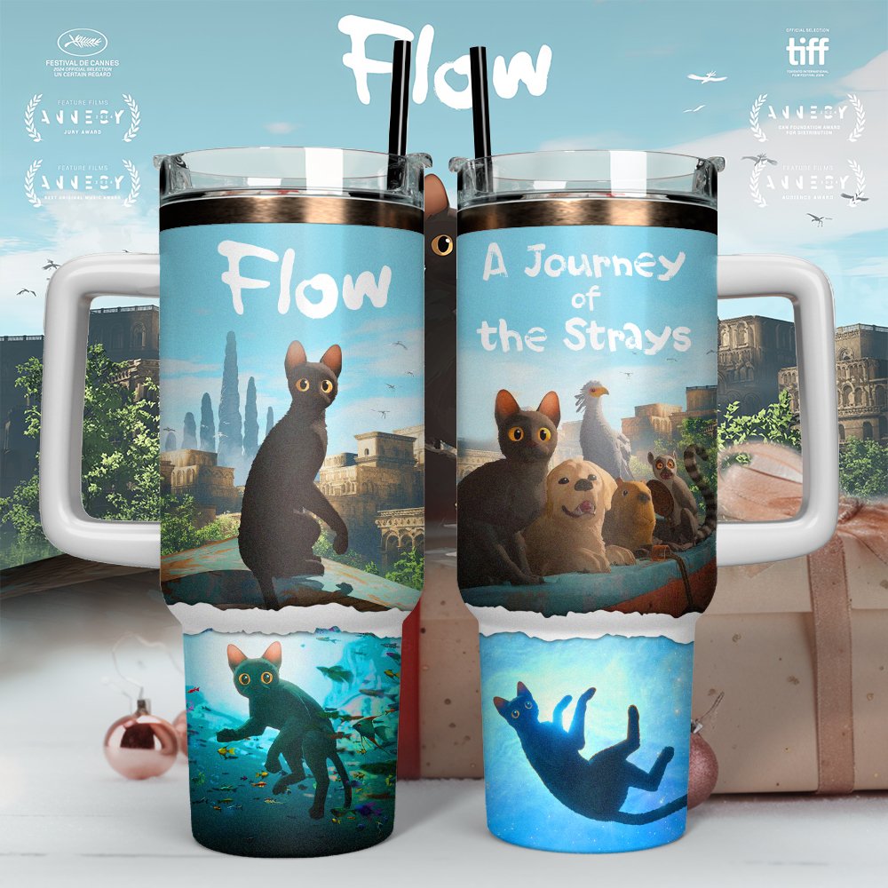 Flow Oscar 2024 Movies Custom Stanley Quencher 40oz Stainless Steel Tumbler With Handle