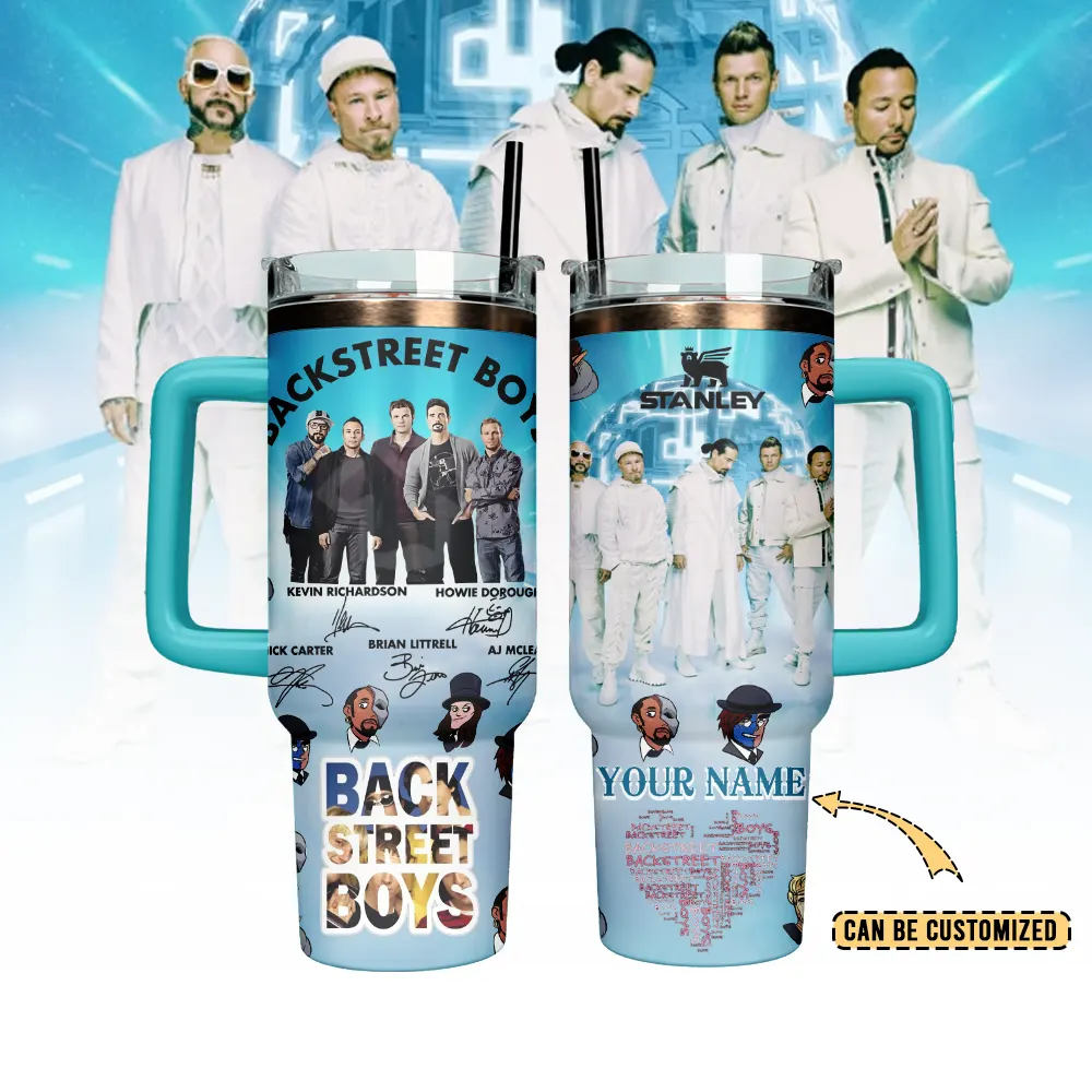 Backstreet Boys Custom Stanley Quencher 40oz Stainless Steel Tumbler With Handle
