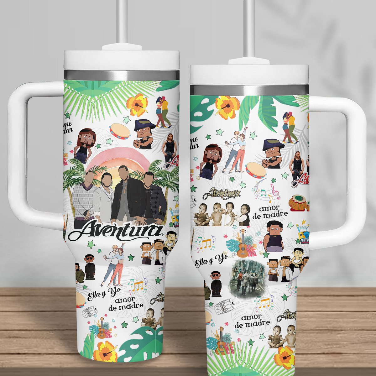 Aventura Music Custom Stanley Quencher 40oz Stainless Steel Tumbler With Handle