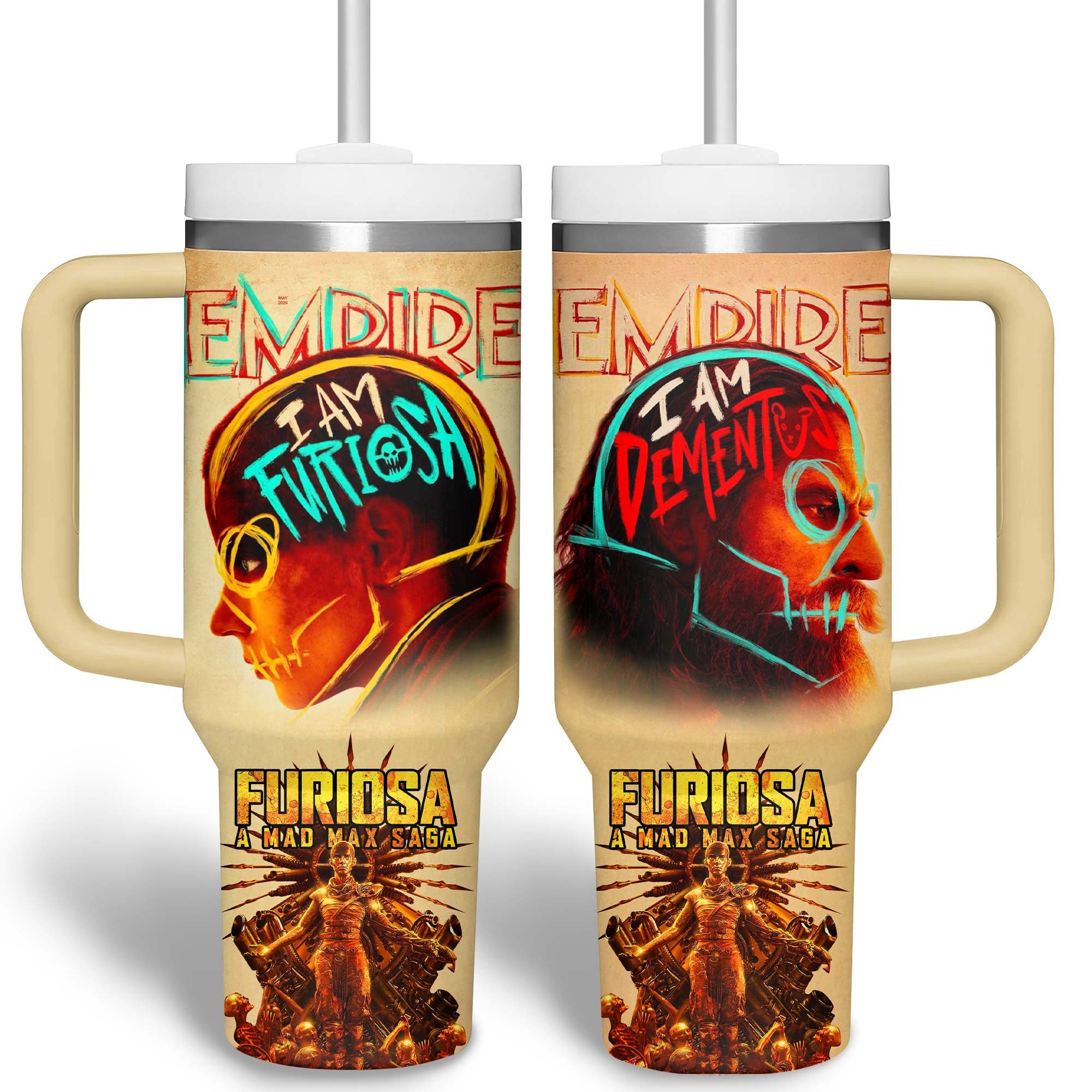 Furiosa A Mad Max Saga Movies Custom Stanley Quencher 40oz Stainless Steel Tumbler With Handle