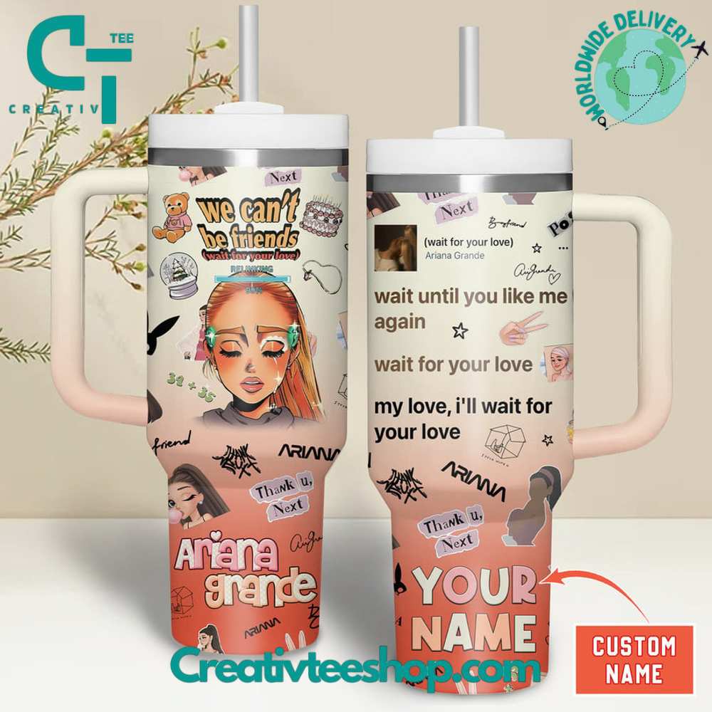 Ariana Grande Music Custom Stanley Quencher 40oz Stainless Steel Tumbler With Handle