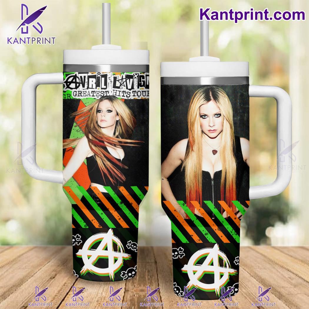 Avril Lavigne Music Custom Stanley Quencher 40oz Stainless Steel Tumbler With Handle