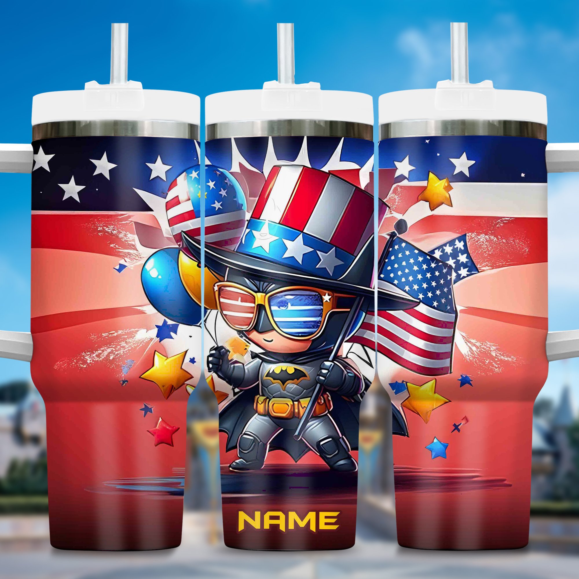 Funny Batman Movies Custom Stanley Quencher 40oz Stainless Steel Tumbler With Handle