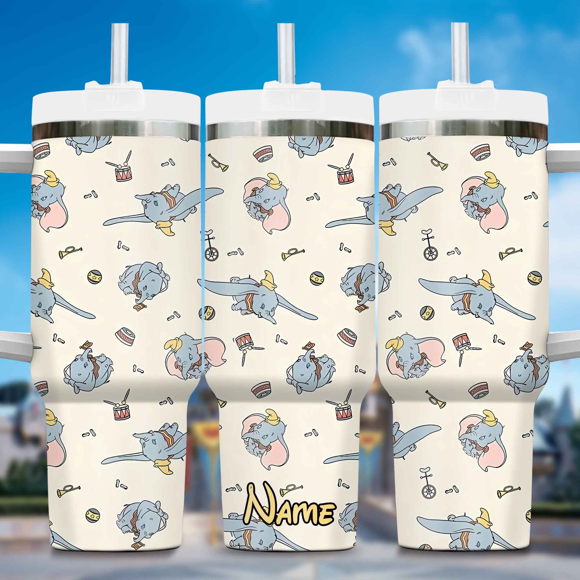 Dumbo Movies Custom Stanley Quencher 40oz Stainless Steel Tumbler With Handle