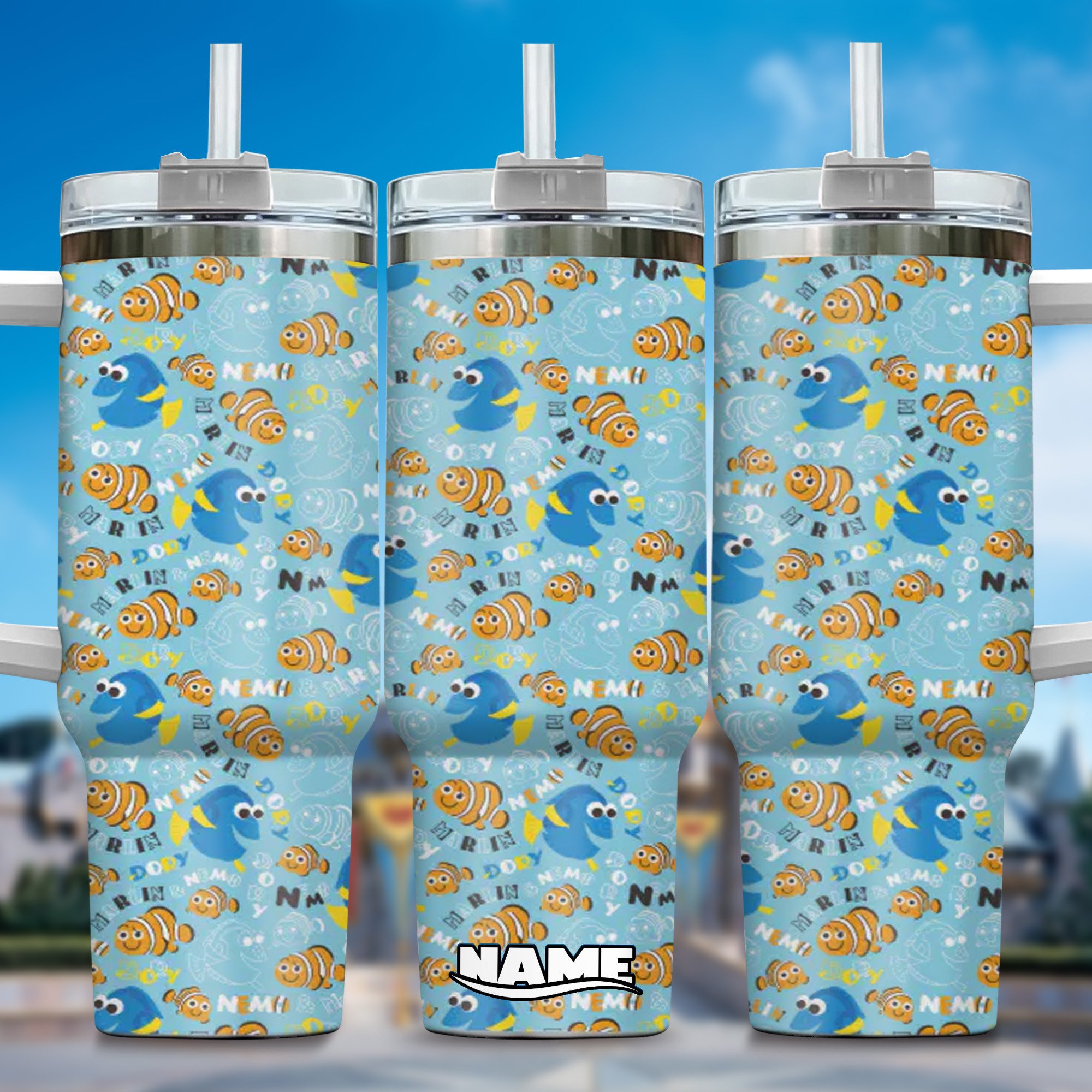 Finding Nemo Movies Custom Stanley Quencher 40oz Stainless Steel Tumbler With Handle