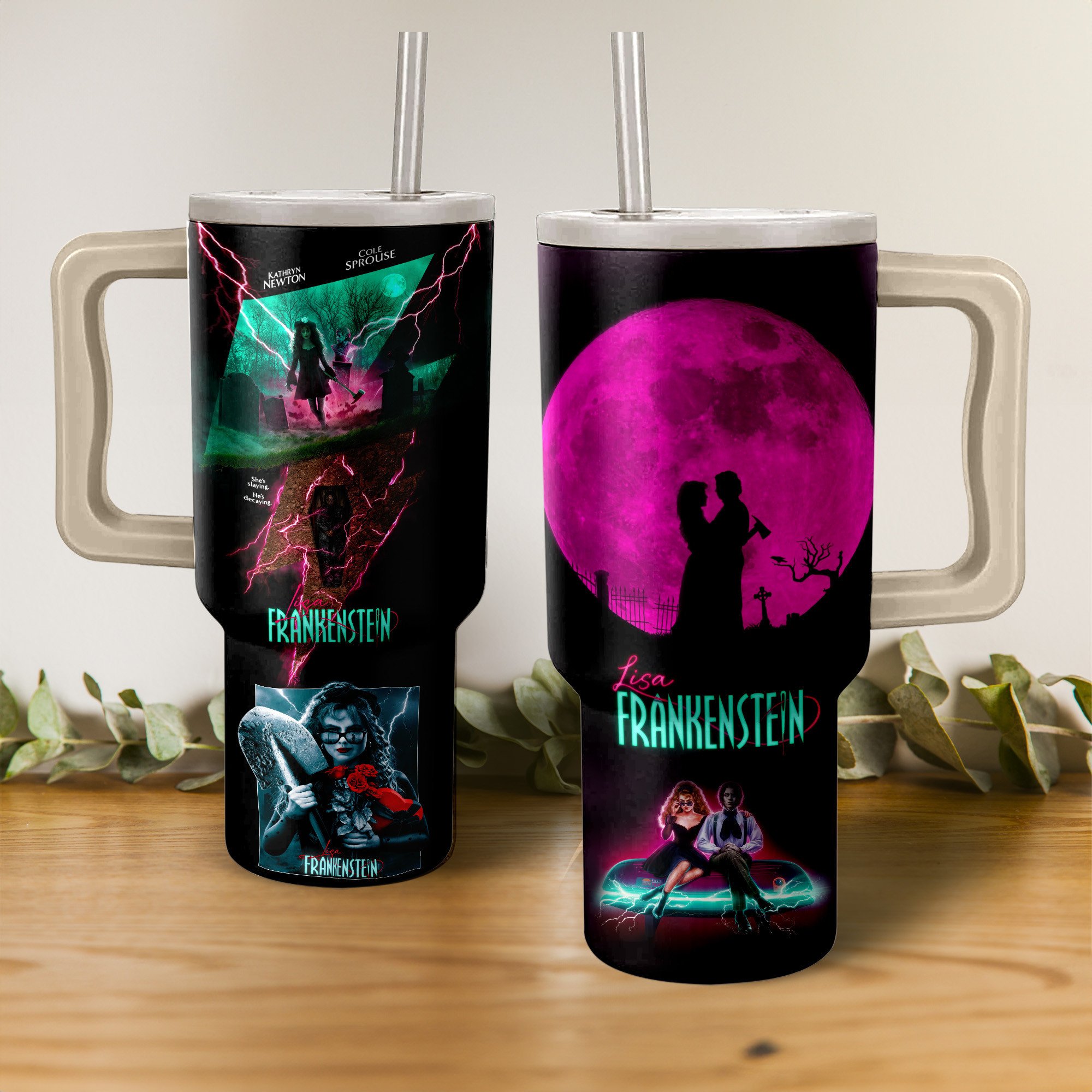 Frankenstein Movies Custom Stanley Quencher 40oz Stainless Steel Tumbler With Handle