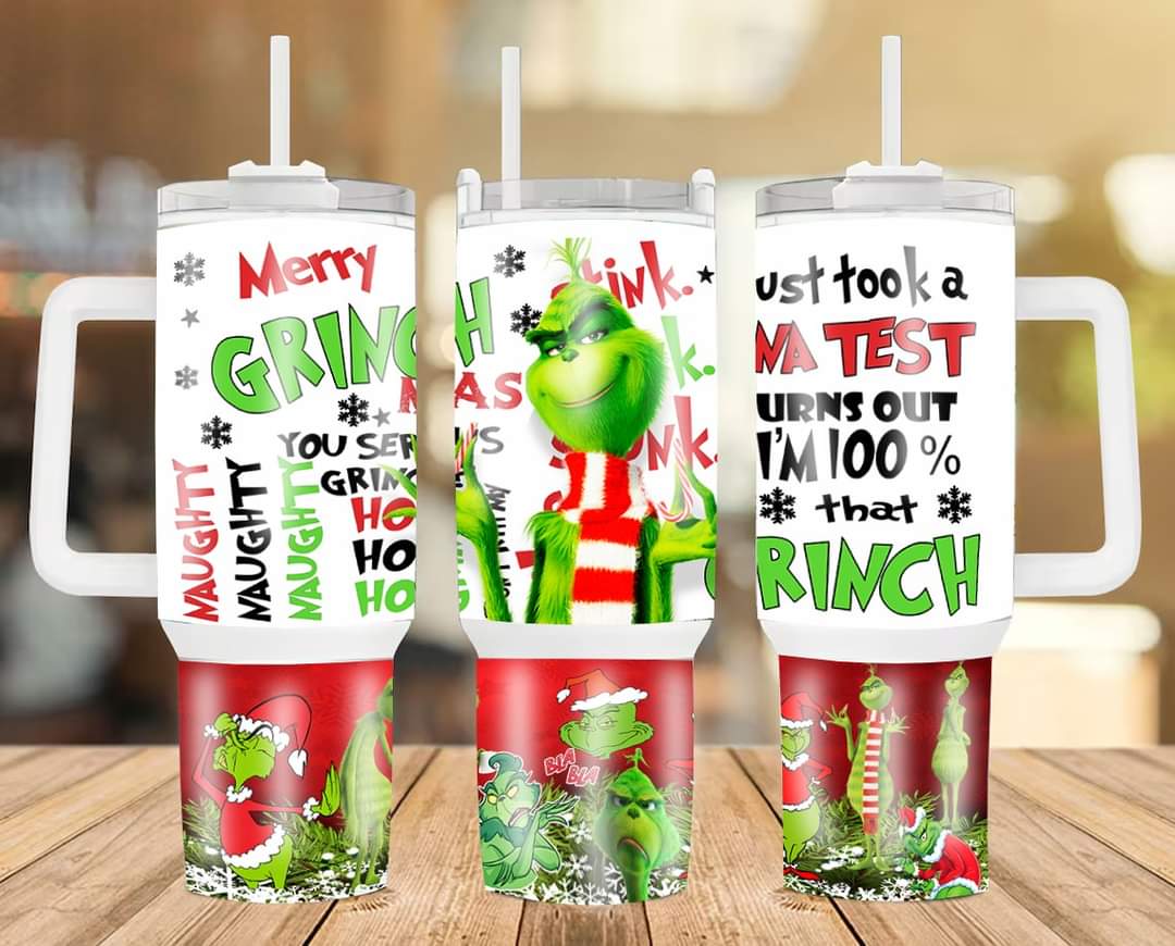 Christmas Grinch Movies Custom Stanley Quencher 40oz Stainless Steel Tumbler With Handle
