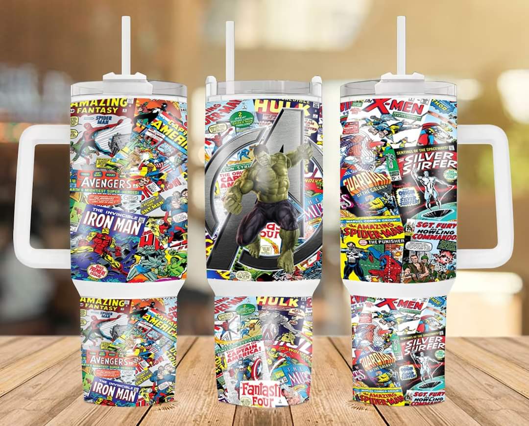 Avengers Hulk Marvel Movies Custom Stanley Quencher 40oz Stainless Steel Tumbler With Handle
