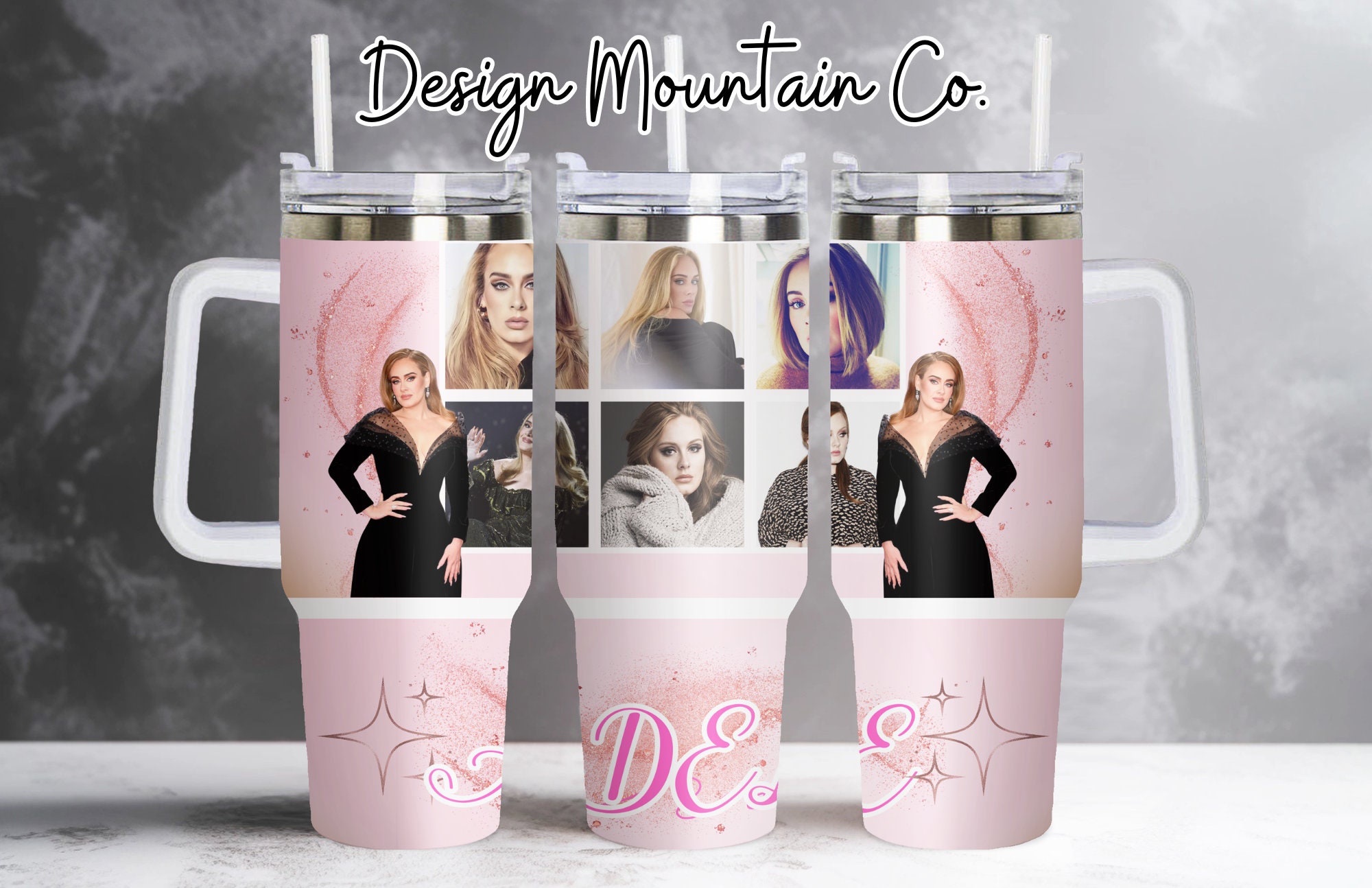 Adele Music Custom Stanley Quencher 40oz Stainless Steel Tumbler With Handle