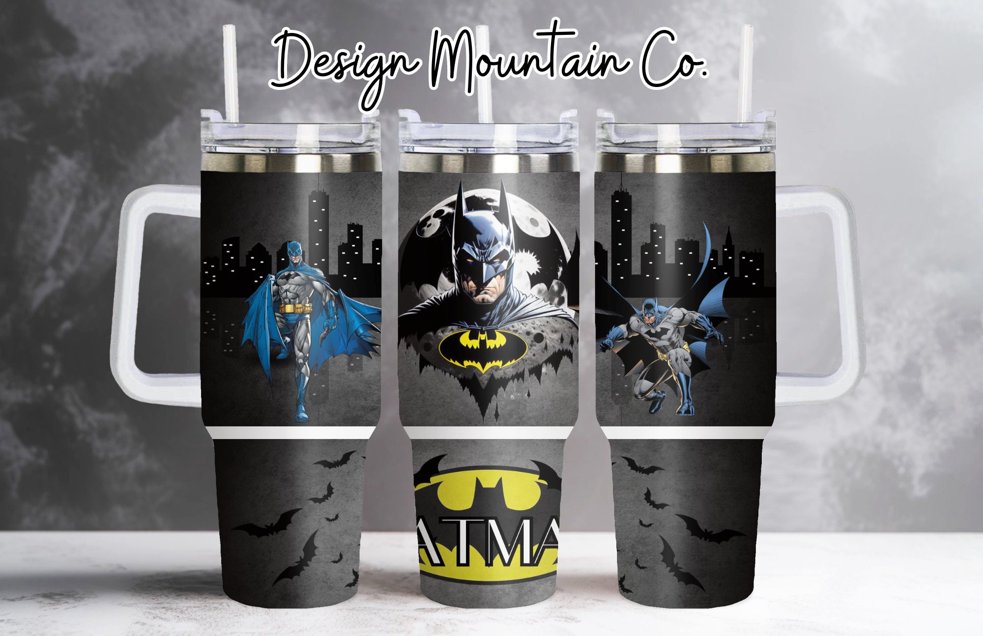 Batman Mavels Movies Custom Stanley Quencher 40oz Stainless Steel Tumbler With Handle