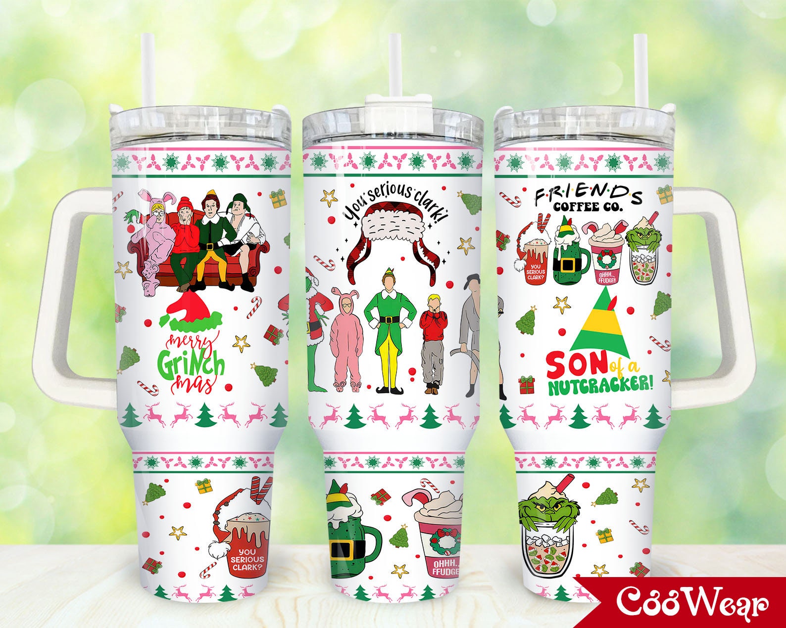 Christmas Movies Movies Custom Stanley Quencher 40oz Stainless Steel Tumbler With Handle
