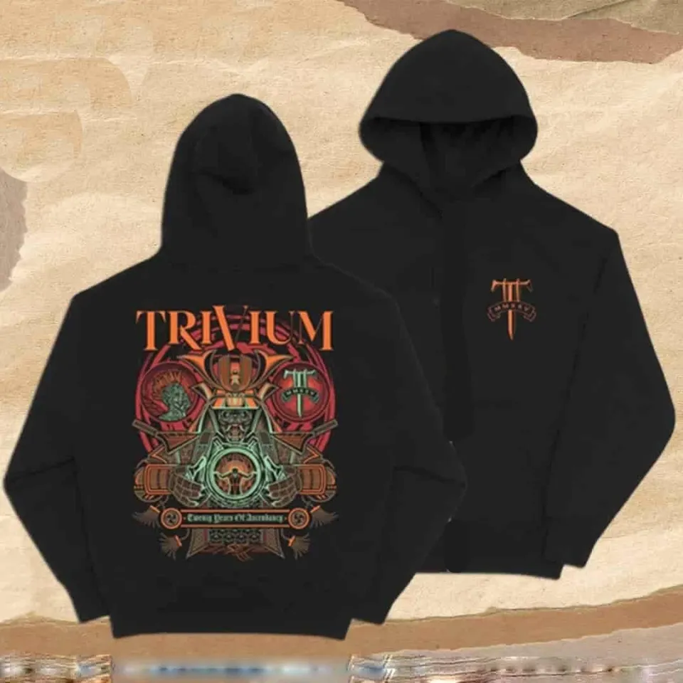 Trivium 20Th Anniversary 2005-2025 Merch Pull Over Two Sides Hoodie