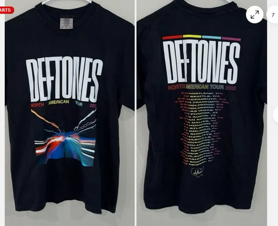 Deftone 2025 Tour Merch North American Dates T Shirt