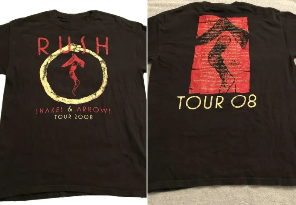 Vtg Rush Snakes And Arrows Tour T Shirt
