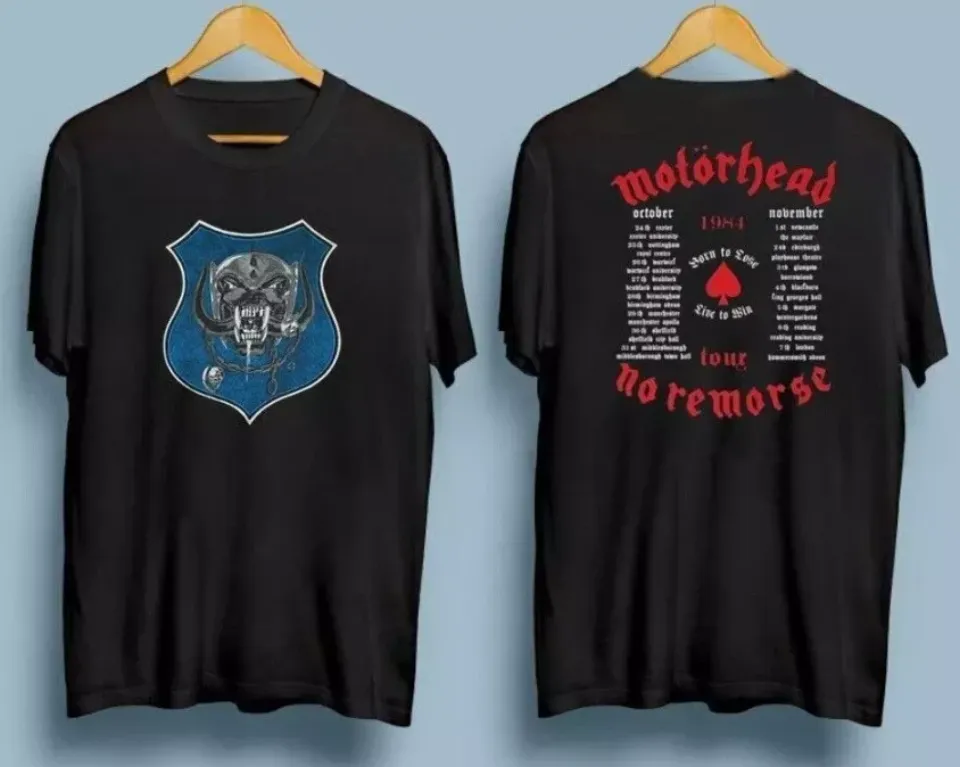 Motorhead 1984 No Remorse October November Tour T-Shirt 2 Sided