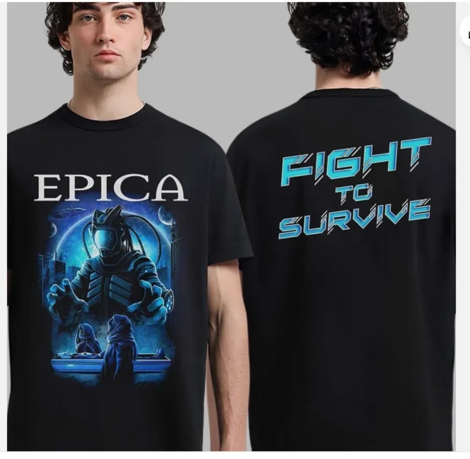 Epica 2025 Exclusive Us Tour Merch Fight To Survive Reprint T-Shirt
