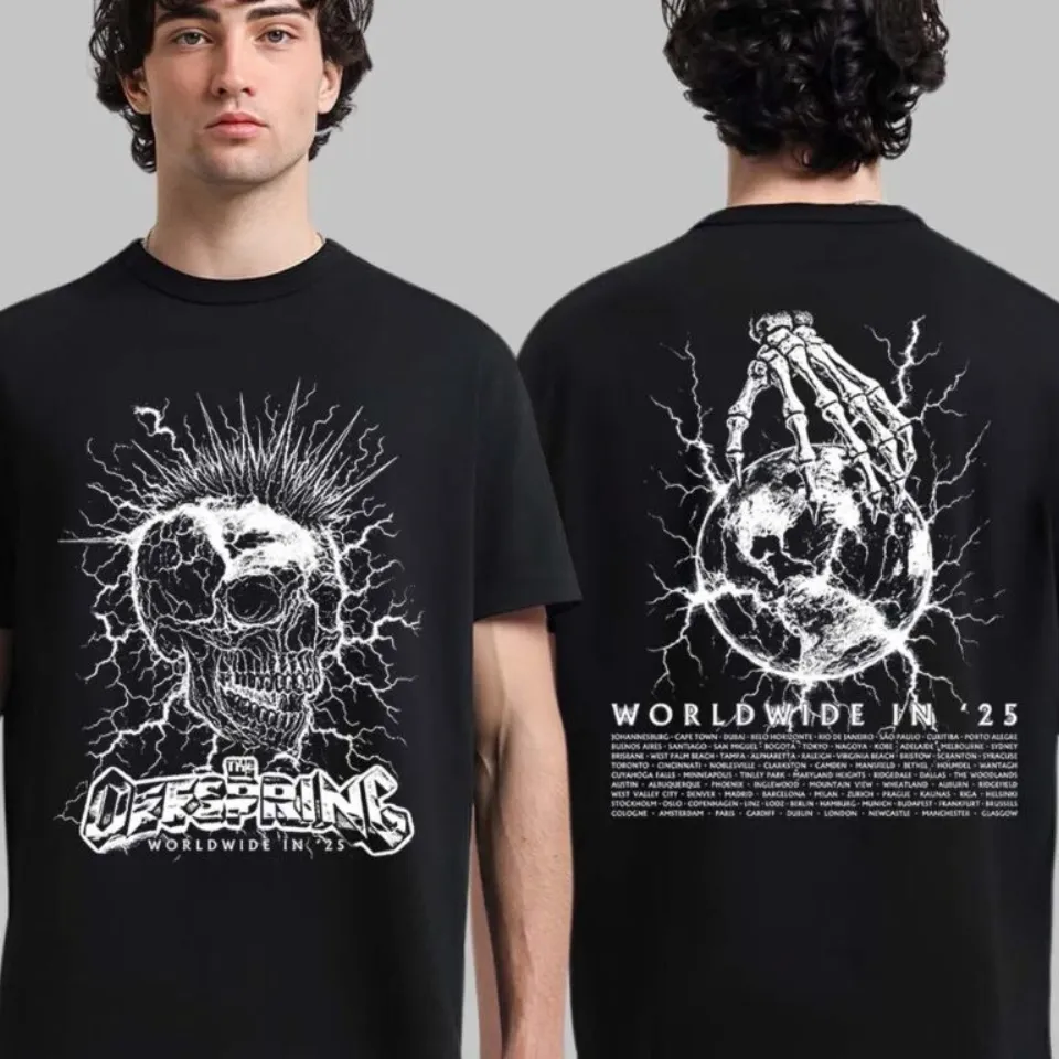 The Offspring Mohawk Skull Worldwide Tour 2025 T-Shirt