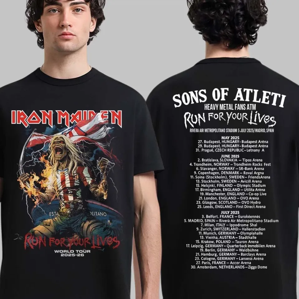 Iron Maiden Run For Your Lives Tour 20252026 Atm Eddie Two-Sided T-Shirt