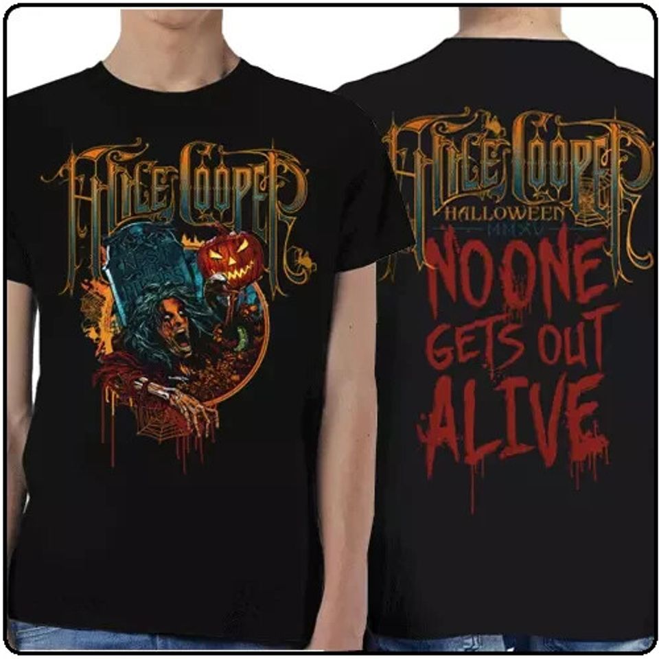 Vintage Alice Cooper Black T Shirt Unisex 2 Side