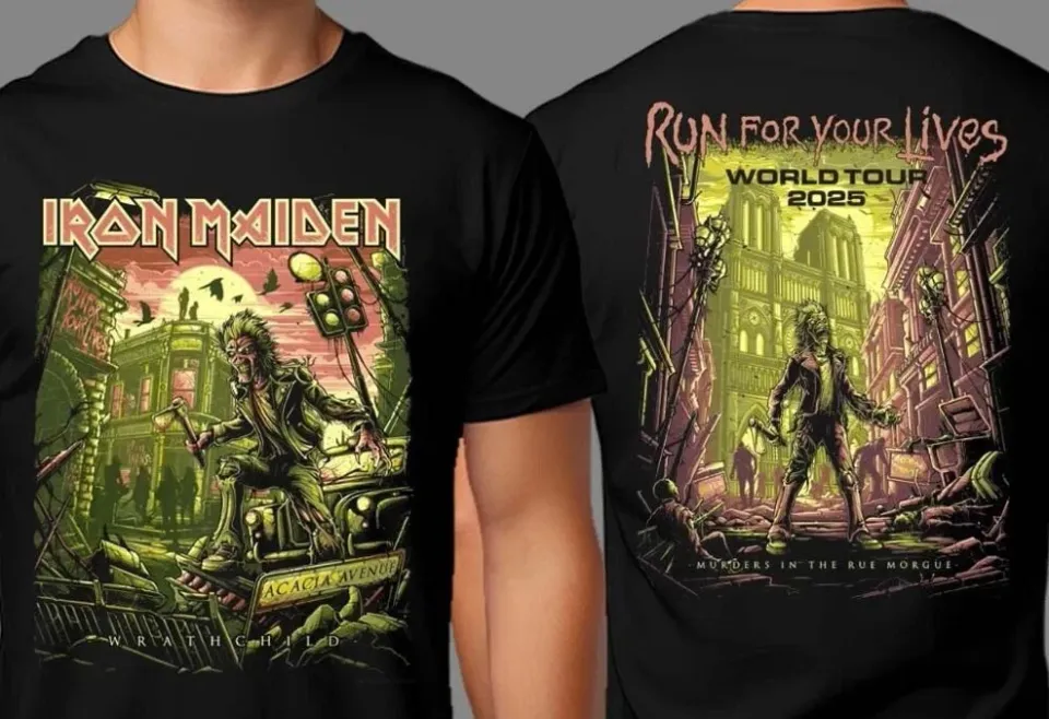 Iron Maiden Run For Your Lives World Tour 2025 Europe Tour Unisex T Shirt