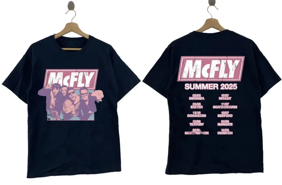 Mcfly Summer 2025 Tour Black T-Shirt, Double Sided