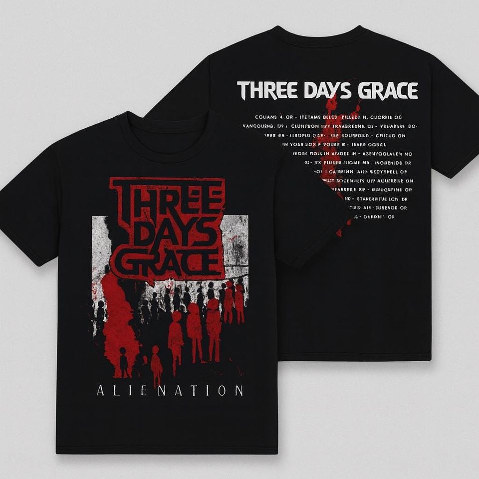 Three Days Grace Alienation Tour Shirt Rock Band Merch Tdg Concert Shirt