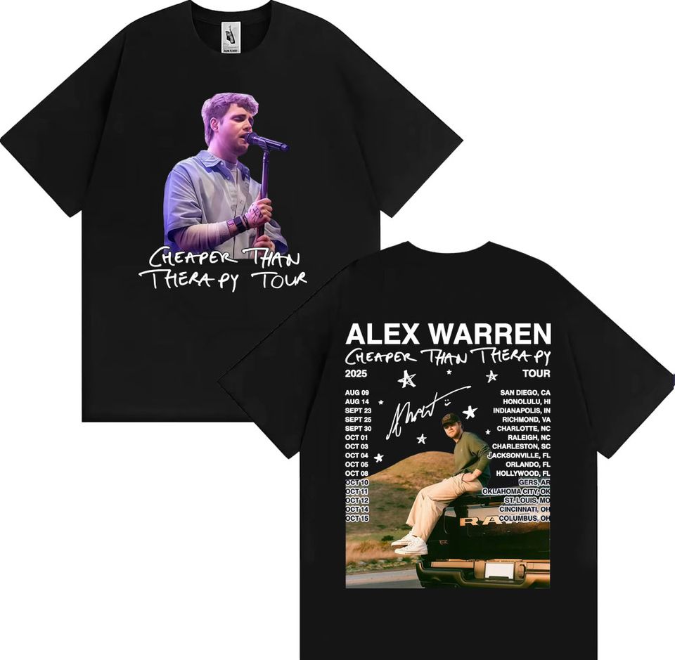 Alex Warren Cheaper Than Therapy Tour 2025 Shirt Concert Fan Shirt