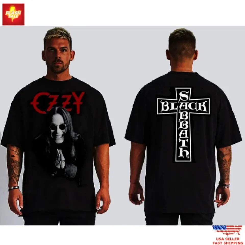 Ozzy Osbourne Black Sabbath Cross Back Print T-Shirt