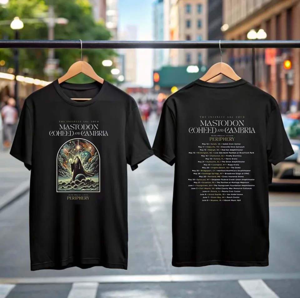 Coheed And Cambria Mastodon Tour 2025 T-Shirt Rock Band Metal Concert Merch