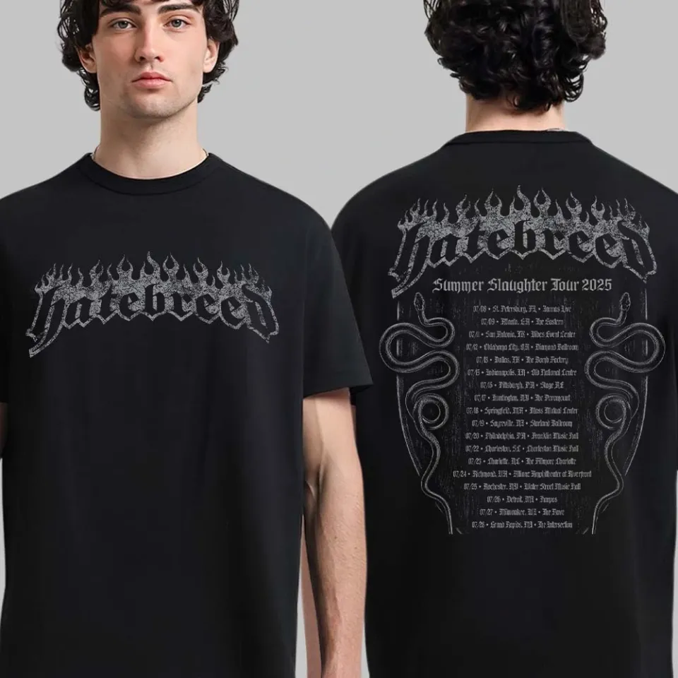 Hatebreed Summer Slaughter Tour 2025 North American Schedule Tour Dates Tshirt