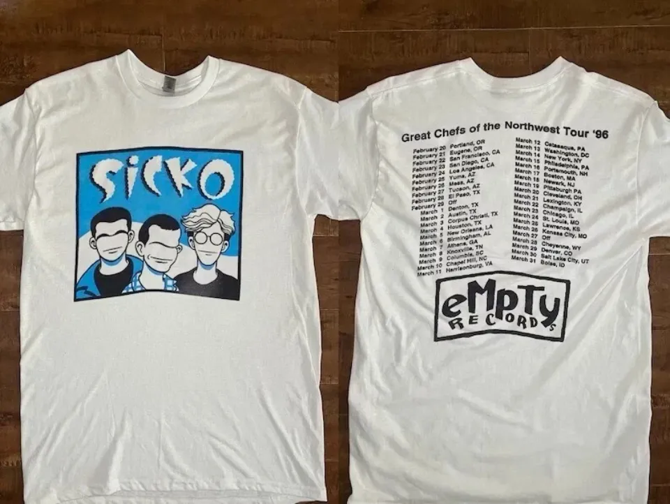 Sicko - Count Me Out Great Chefs Of The Northwest Empty Records 1996 Tour T-Shirt