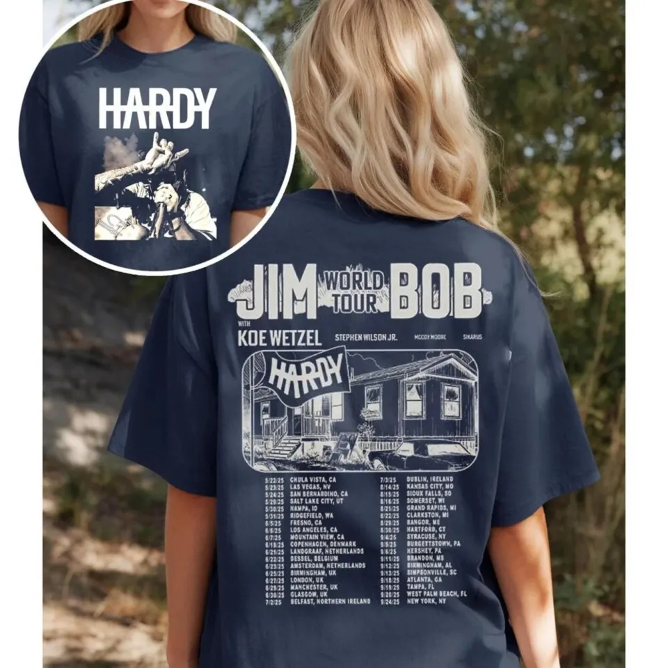 Jim World Tour Bob Hardyy And Koe Tour 2025 Country Music Music Lover T-Shirt