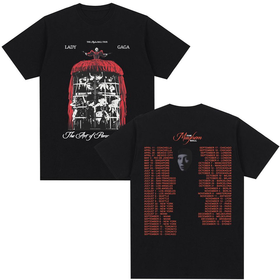 Lady Gaga Mayhem Ball Tour 2025 Shirt Vintage Pop Concert Merch Shirt