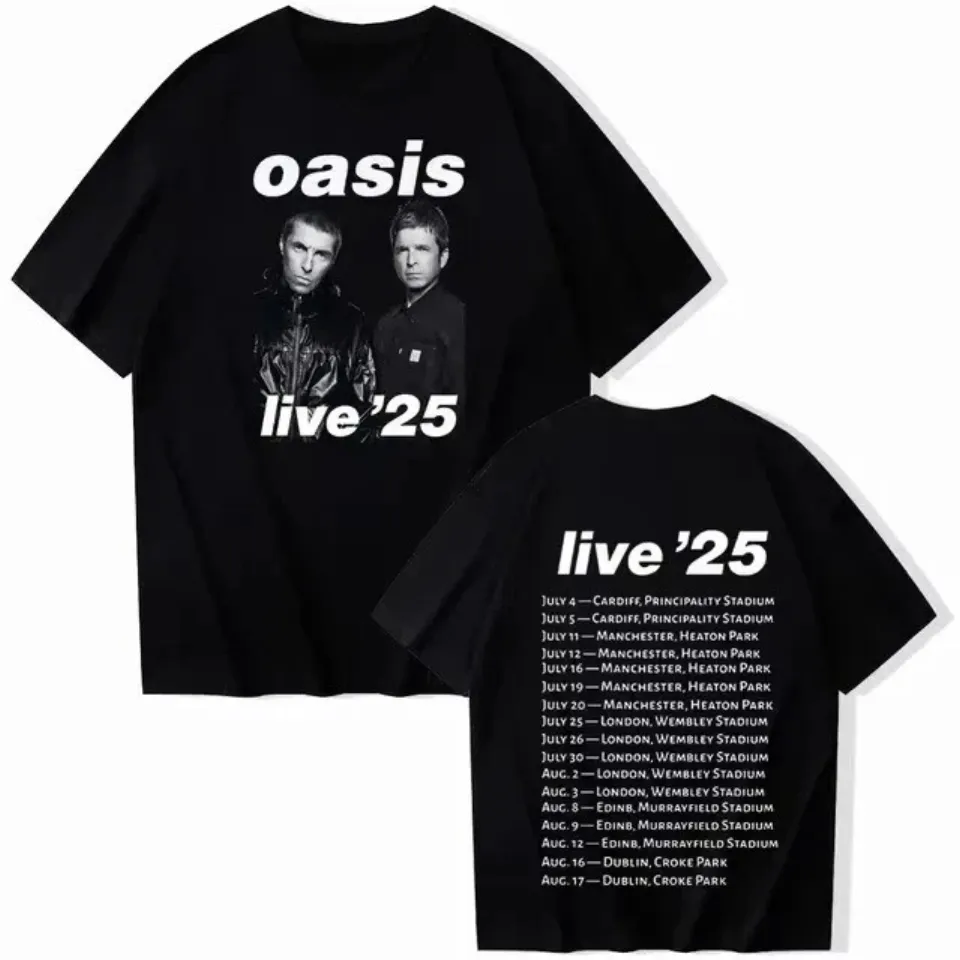 Oasis Live 25 Tour 2025 T-Shirt Unisex Summer Casual Music Shirt