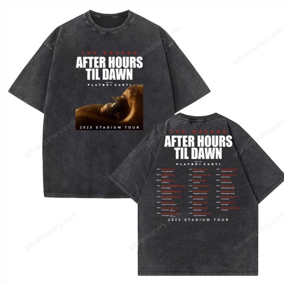 Weeknds After Hours Til Dawn Tour 2025 Vintage Summer O-Neck Short Sleeve Cotton T-Shirts
