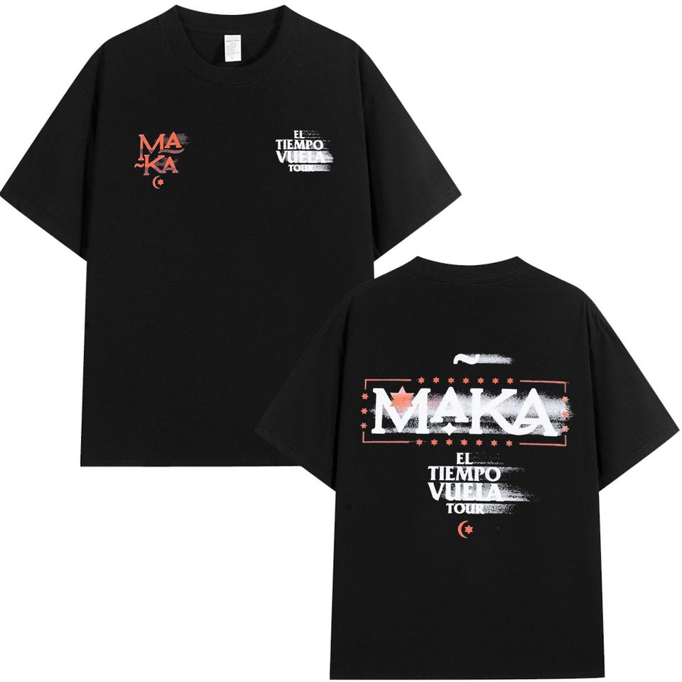 Rapper Maka El Tiempo Vuela 2025 Tour Merch T-Shirts