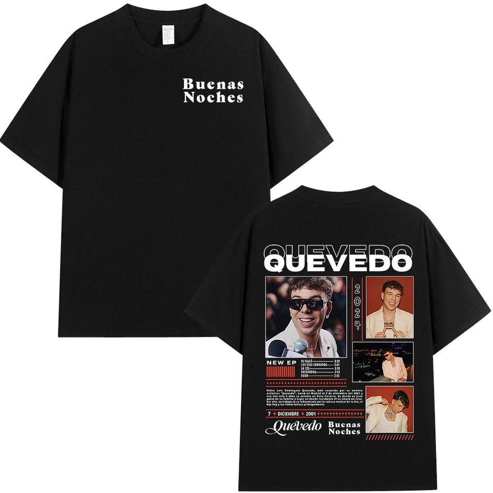 Rapper Quevedo Buenas Noches T Shirts Men'S Women Fashion Hip Hop T-Shirts
