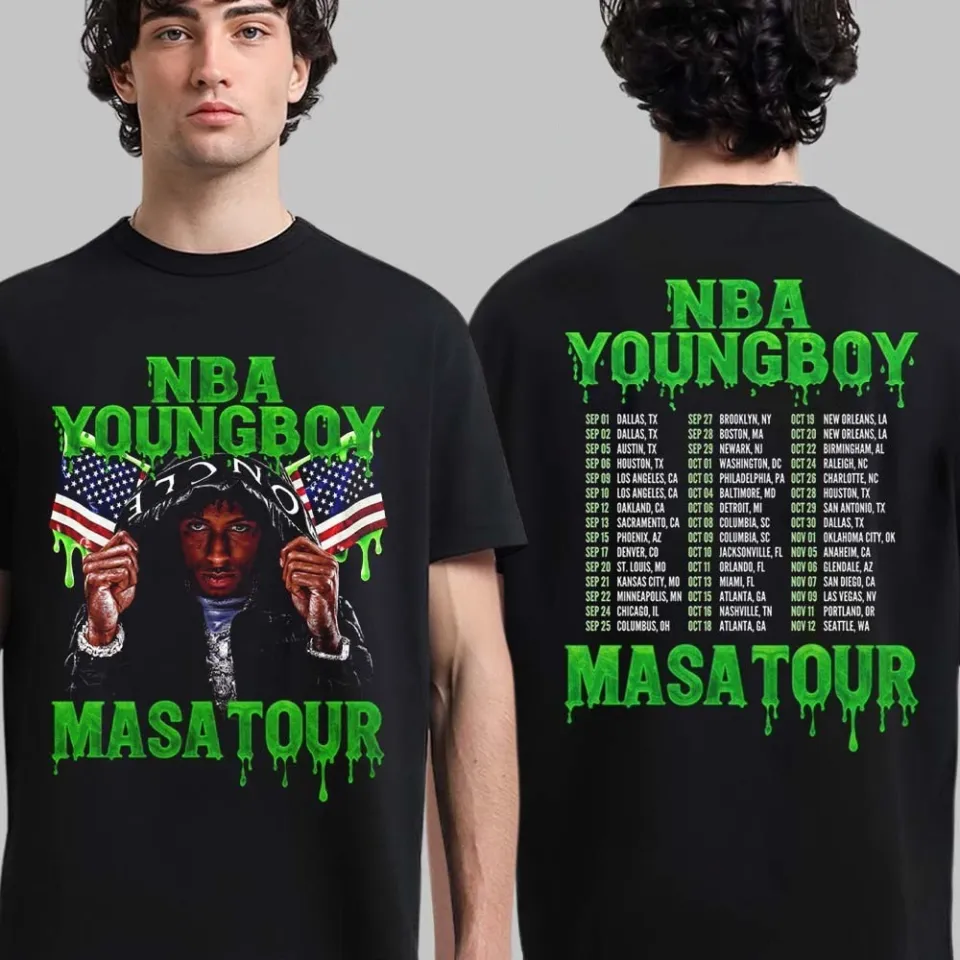Nba Youngboy Masa Tour 2025 Two Sided T-Shirt