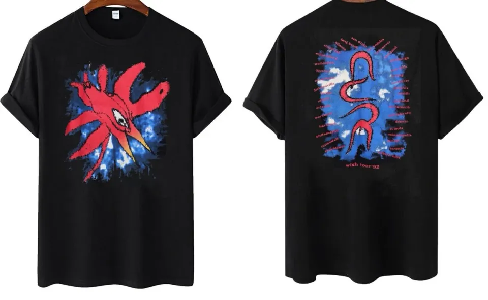 1992 The Cure Wish Tour The Cure Rock Band Design 2 Sided T-Shirt