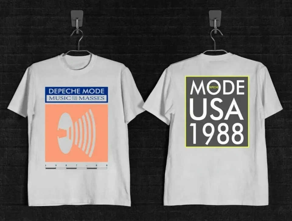 Depeche Mode 1988 Music For The Masses Tour 2 Sides Comfort T Shirt