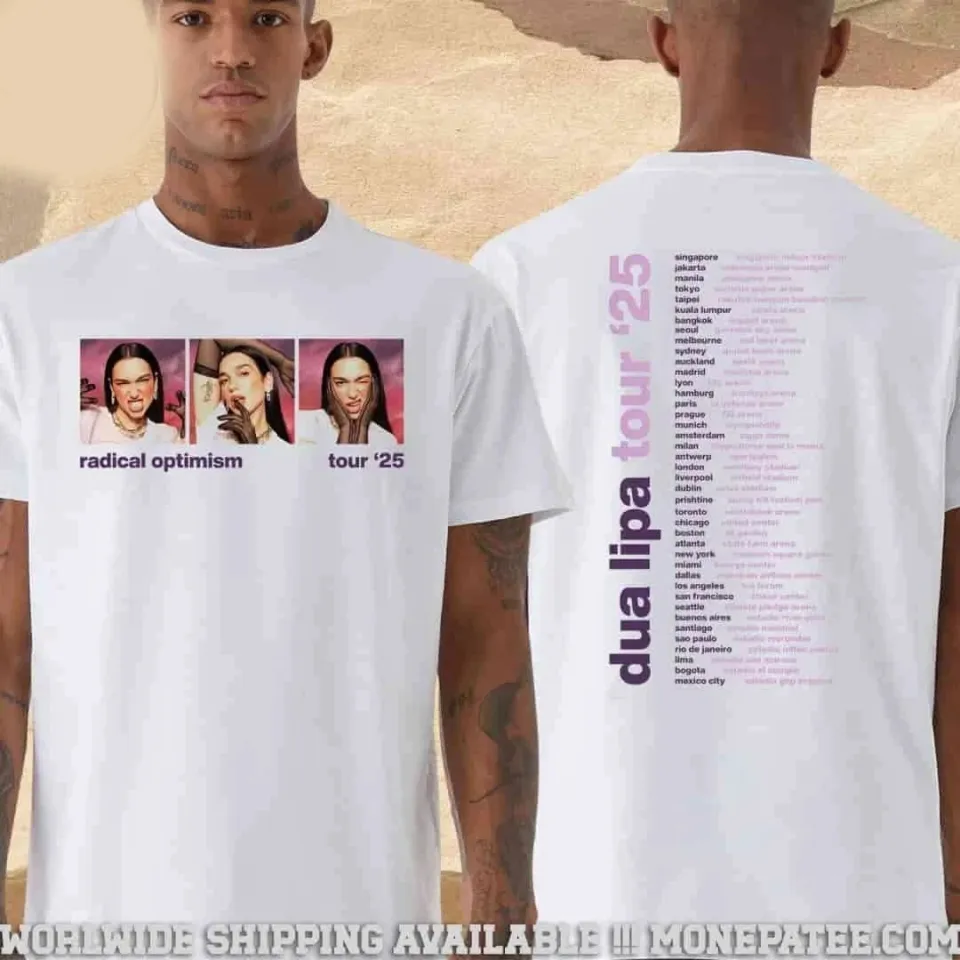 Dua Lipa Radical Optimism Tour 2025 T-Shirt Reprint Two Sided