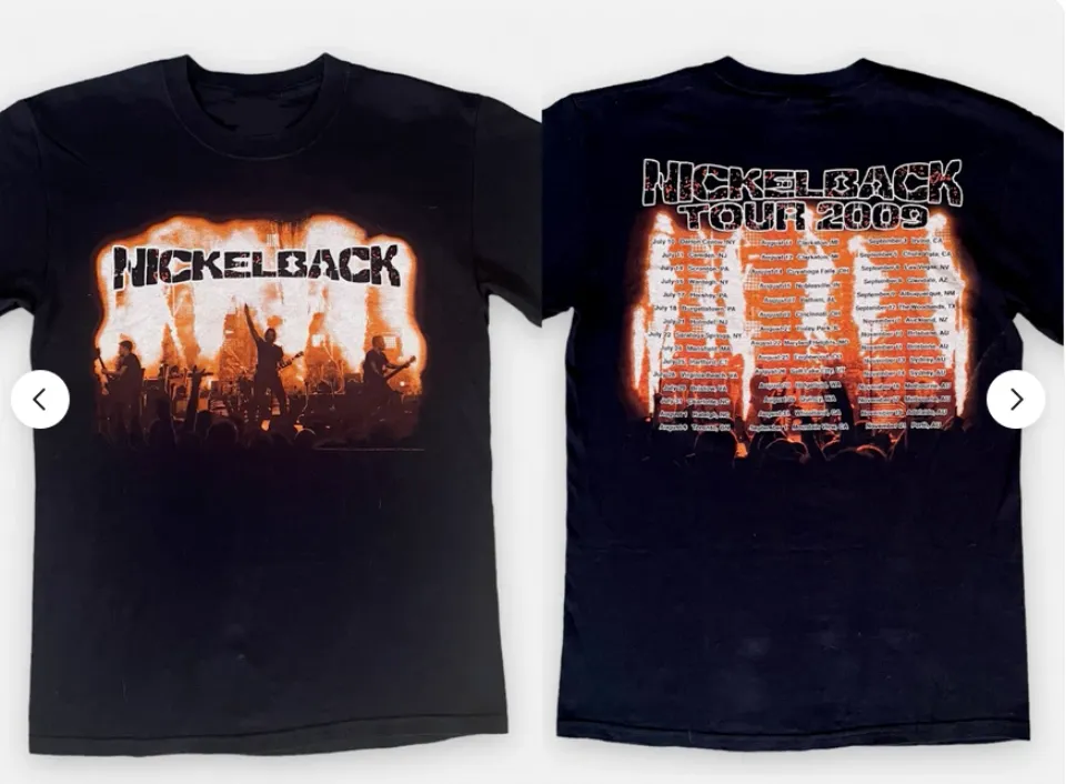Vintage Nickelback T-Shirt 2009 Tour Double-Sided Band Shirt