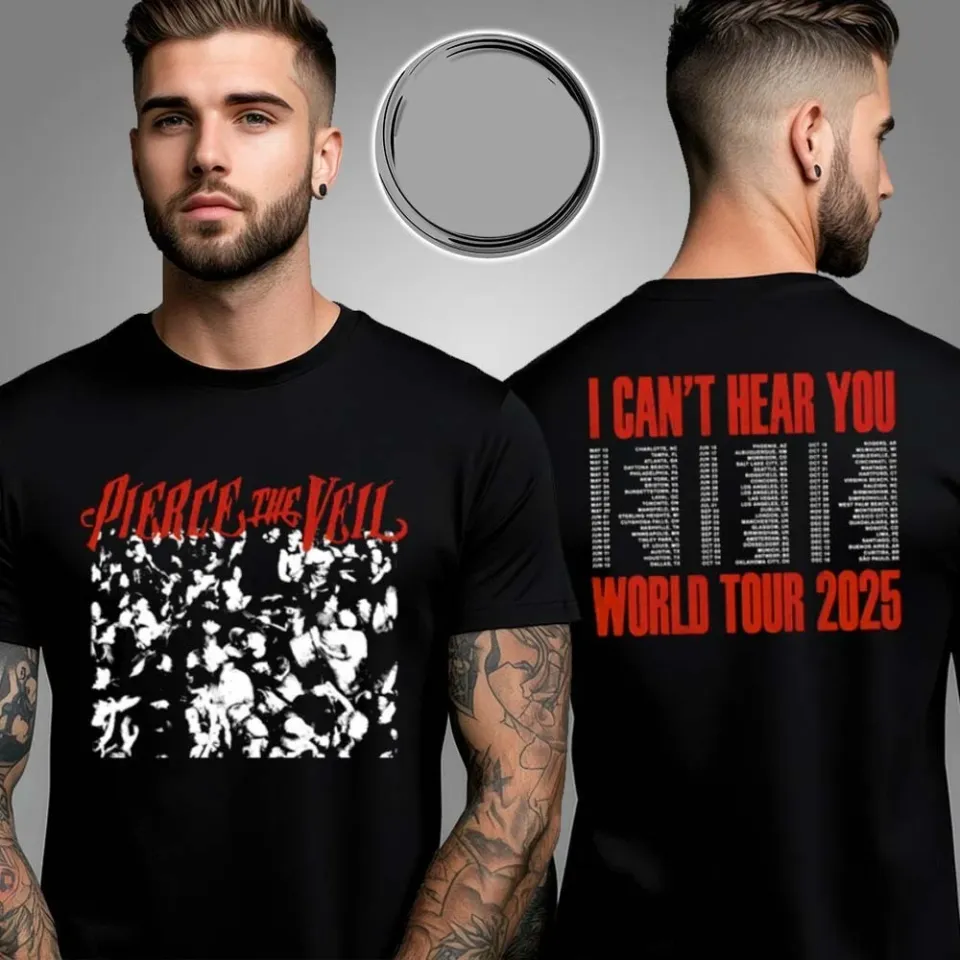 Pierce The Veil Black Mosh Pit T-Shirt Unisex Double Sided World Tour 2025