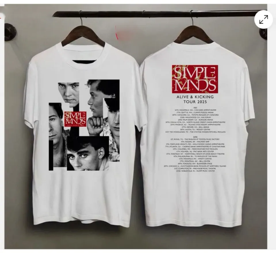 Simple Minds Merch Alive And Kicking Tour 2025 T-Shirt