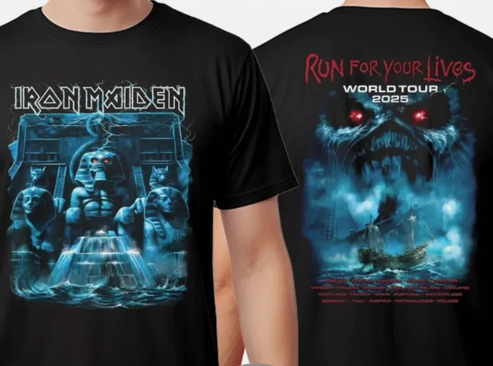 Iron Maiden Run For Your Lives World Tour 2025 Europe Tour Unisex T-Shirt