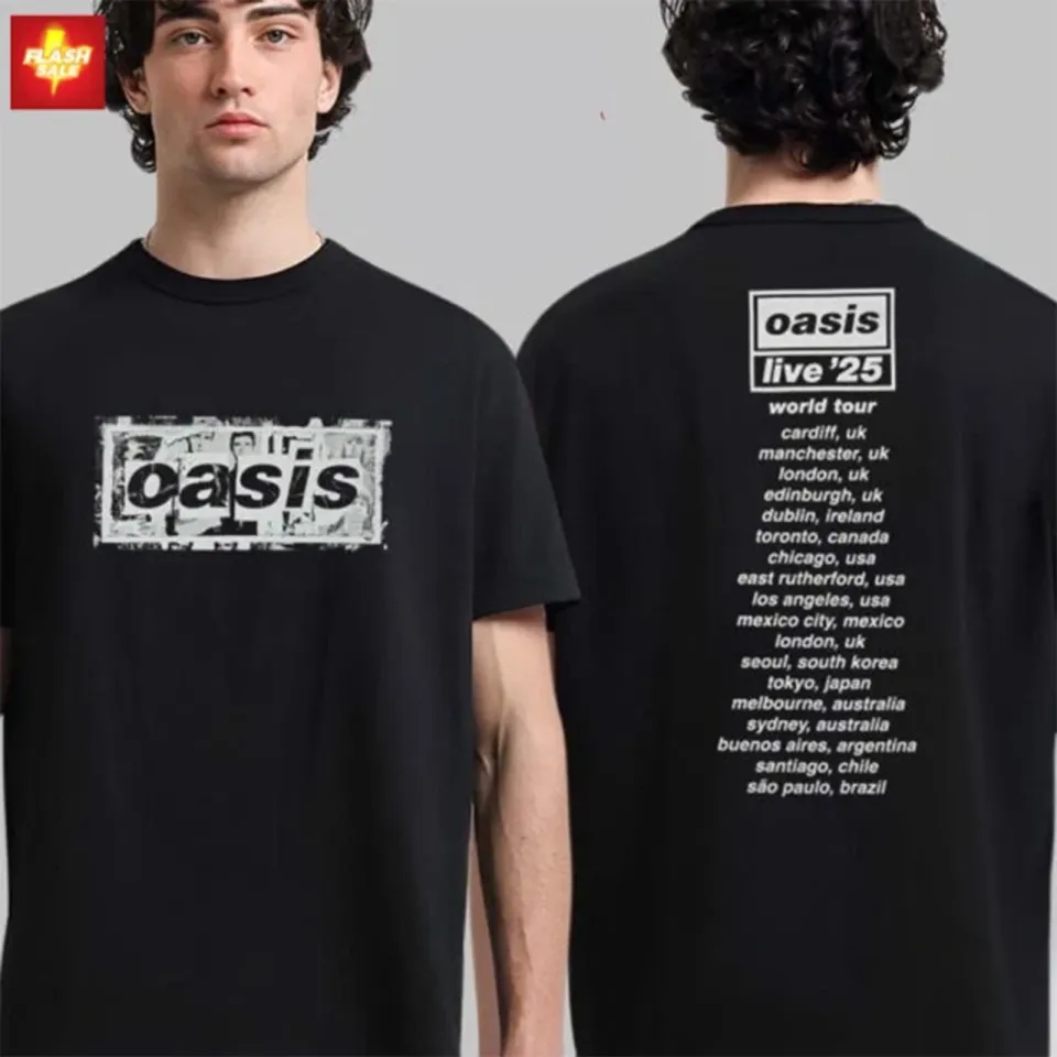 Oasis Live 25 Tour T-Shirt Box Logo Uk Design With Tour Dates 2025 T-Shirt