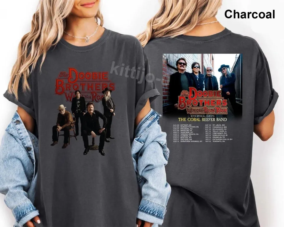 The Doobie Brothers Walk The Road Tour Dates 2025 Double Sided T-Shirt