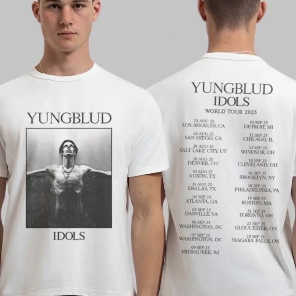 Yungblud Idols World Tour 2025 White Double Sided T-Shirt