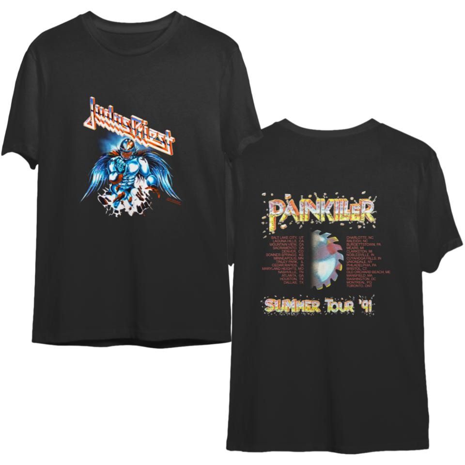 Vintage 1990S Dated 1991 Judas Priest Rock Band Painkiller Tour Shirt 