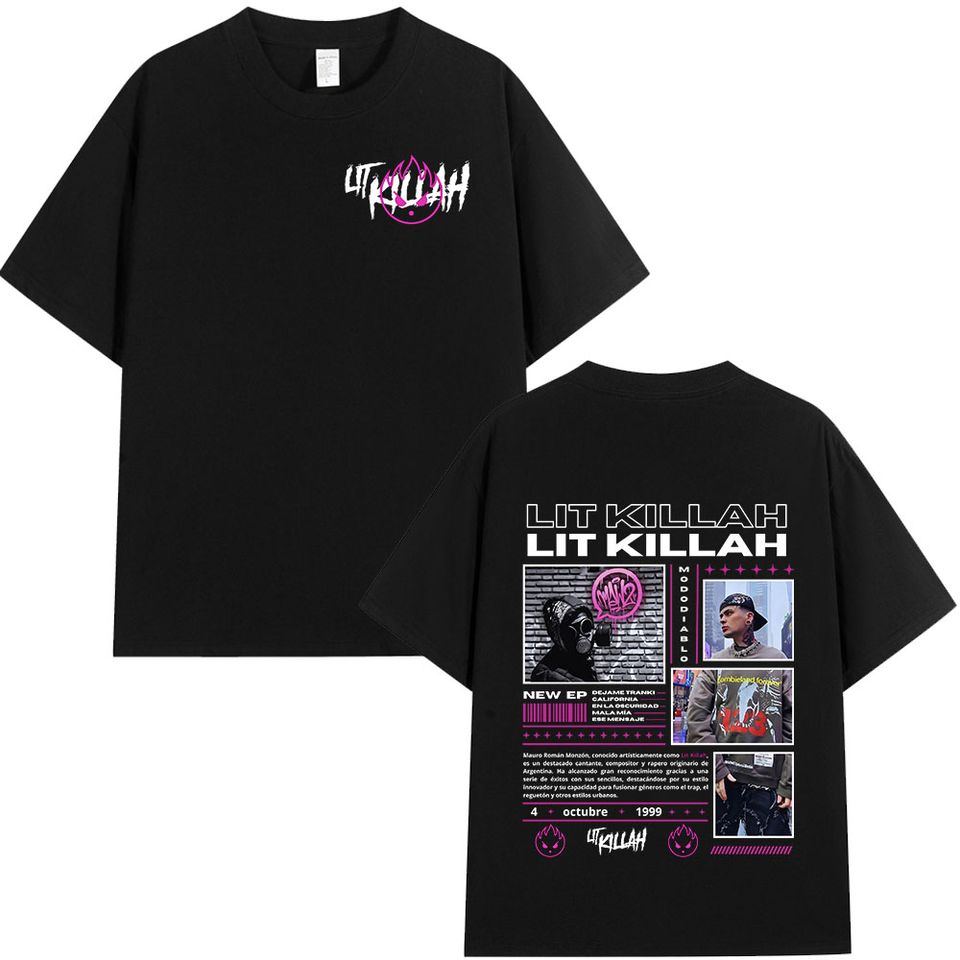 Rapper Lit Killah Mawz Album T-Shirt Tour Merch Short Sleeve Shirt Shirt